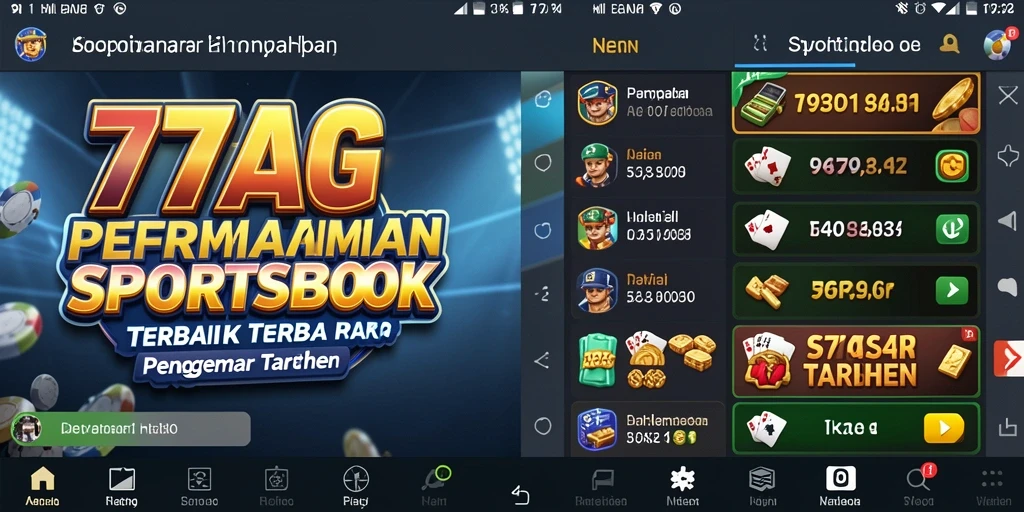 Tampilan gameplay yang menarik dalam aplikasi Sportsbook 77AG.
