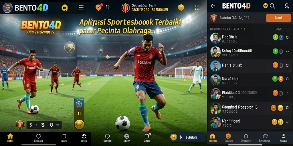 Tampilan gameplay BENTO4D dengan taruhan olahraga yang seru.