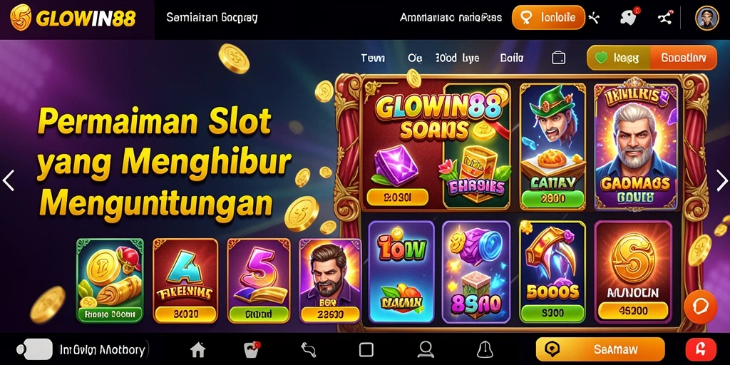 Tampilan utama gameplay GLOWIN88 dengan desain slot yang menarik.