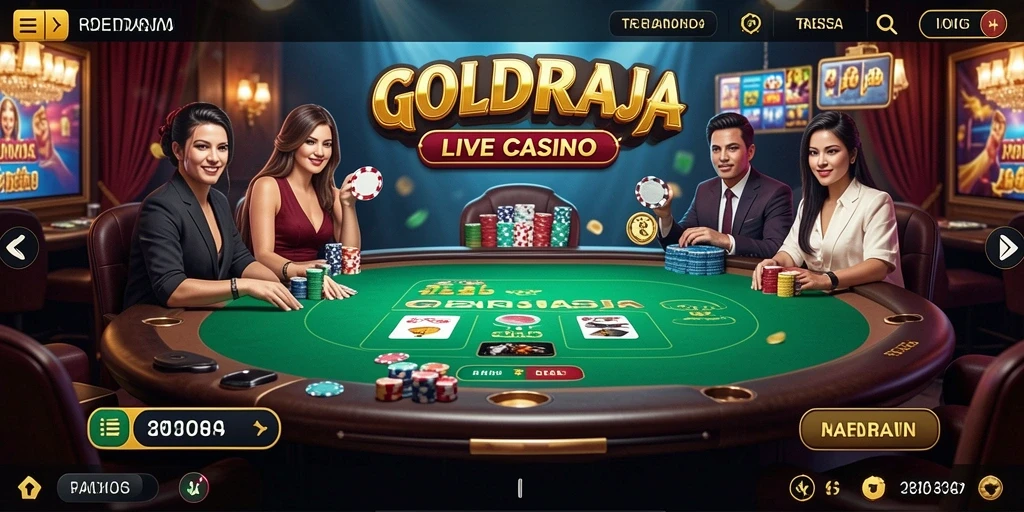 Tampilan gameplay menarik dari GOLDRAJA dalam pengalaman Live Casino.