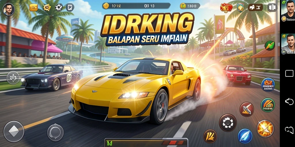 Gameplay balap yang seru dan menegangkan di IDRKING.