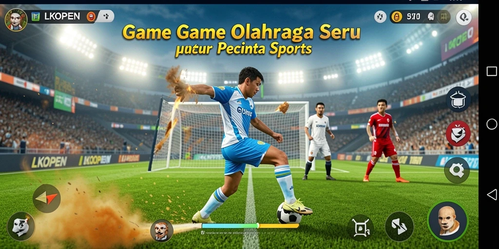 Screenshot gameplay LKOPEN menunjukkan aksi olahraga yang mendebarkan.