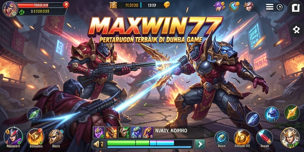 Screenshot aksi pertarungan menegangkan dalam gameplay MAXWIN77.