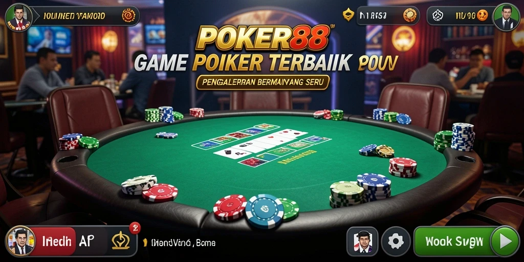 Tampilan menarik dari gameplay POKER88 yang seru.