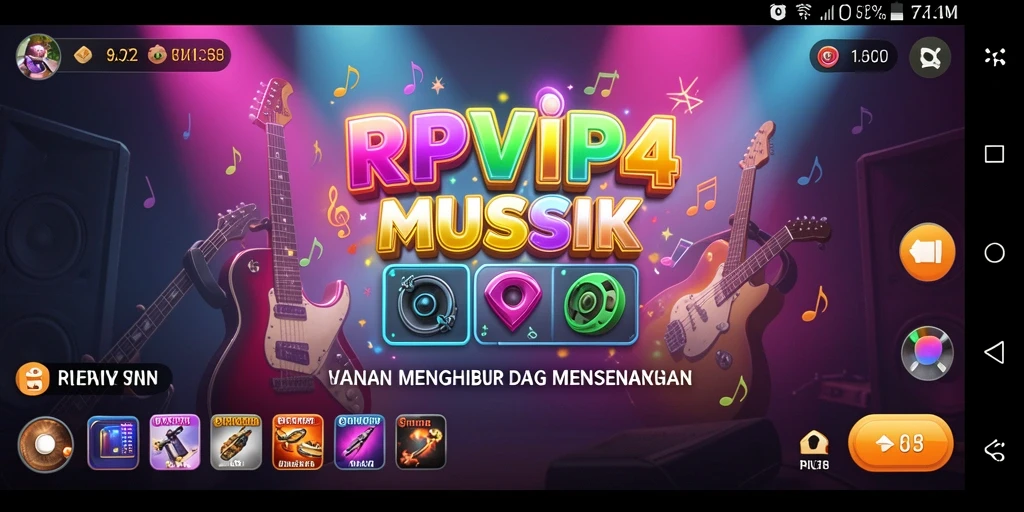 Tampilan gameplay RPVIP4 dengan aksi musik yang mengasyikkan.
