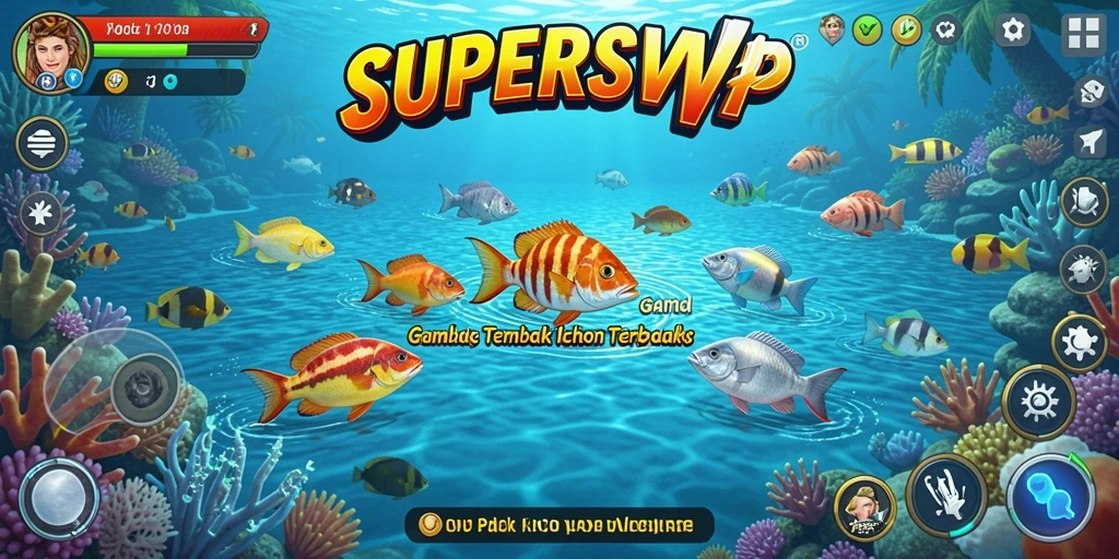 Gameplay menarik dari game Tembak Ikan SUPERSVIP yang penuh warna.