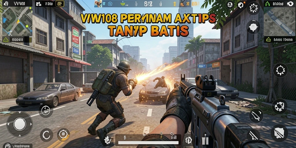 Screenshot bermain VW108 menampilkan aksi menegangkan di medan pertempuran.