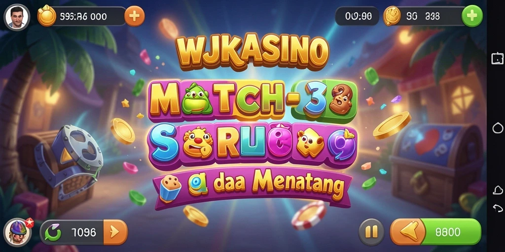 Tampilan menawan permainan Match-3 di WJKASINO yang penuh warna.