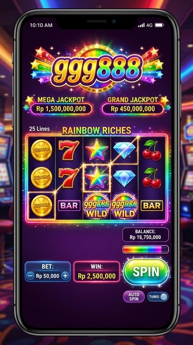 Screenshot aplikasi ggg888 yang menunjukkan kategori populer.